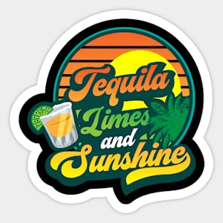 Tequila Limes and Sunshine Beach Vacation Margarita Summer Sticker